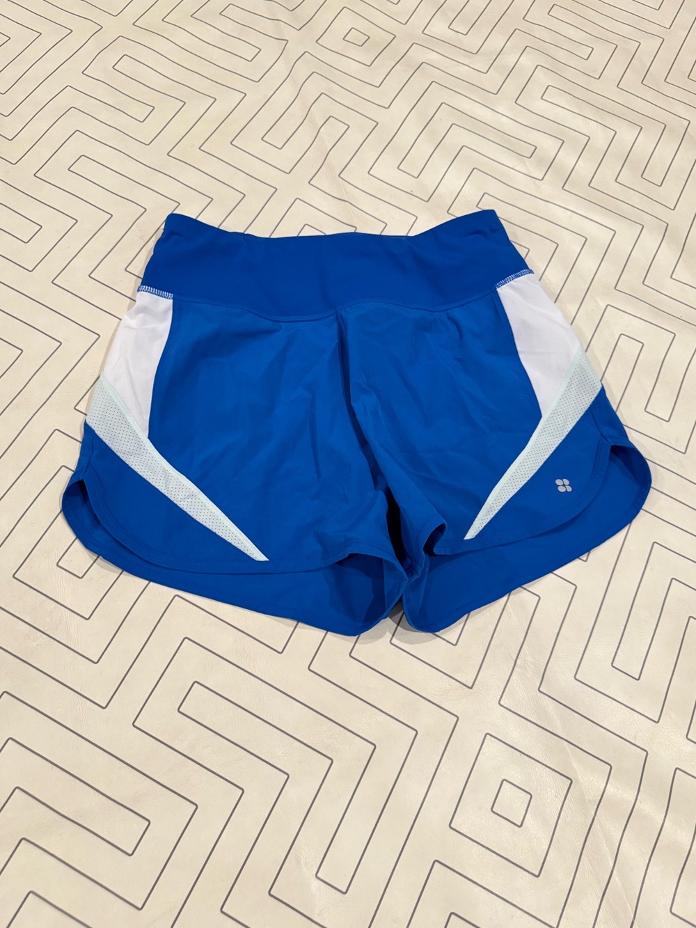 Sweaty Betty Blue Athletic Shorts with White Accents